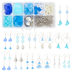 Kit per orecchino fai da te sunnyclue, tra cui perline acriliche, perle di vetro, links di ferro, Accessori in ottone, platino, perline: 50pcs