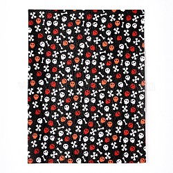 Tissu simili cuir thème halloween, pour accessoires de vêtement, colorées, 21x16x0.05 cm