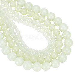 Pandahall elite 4 brins 4 brins de perles de pierre lumineuses synthétiques de style, ronde, miellat, 1 brin / style