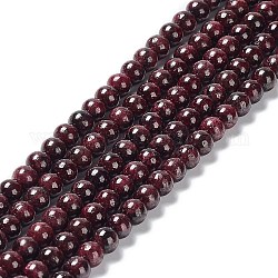 Granato naturale fili di perle, grado B, tondo, rosso scuro, 6mm, Foro: 0.8 mm, circa 66~68pcs/filo, 14.96'' (38 cm)