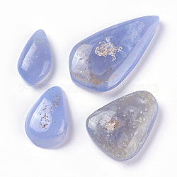 Naturali cabochon calcedonio blu, lacrima, 34~62.2x18.6~33.8x8.5~10.5mm