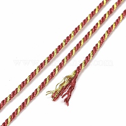 Cordon filigrane polycoton, corde tressée, avec bobine en plastique, pour accrocher au mur, artisanat, emballage cadeau, rouge indien, 1mm, environ 32.81 yards (30 m)/rouleau