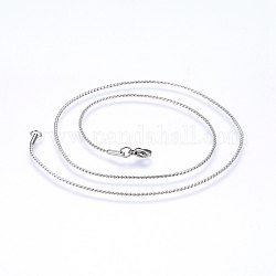Collares de cadena de 304 acero inoxidable, con cierre de langosta, color acero inoxidable, 17.7 pulgada (45 cm), 1.3mm