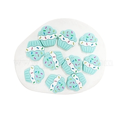 Perline in silicone ecologico per uso alimentare per cup cake, masticare perline per i denti, fare collane fai-da-te fai-da-te, turchese, 29x28mm, Foro: 3 mm