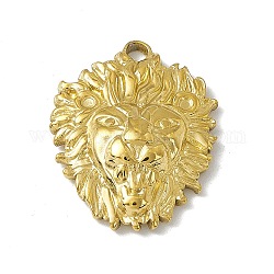 304 подвески из нержавеющей стали, очарование головы льва, золотые, 26x20.5x5.5 мм, отверстие : 2.5 мм