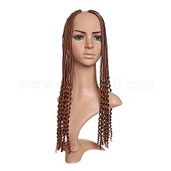 Dreadlock cheveux twist tresses crochet cheveux, fibre résistante à la chaleur à basse température, longs cheveux bouclés, brun foncé, 20 pouce (50.8 cm)