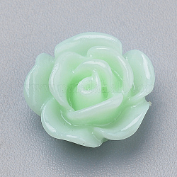 樹脂カボション  花バラ  薄緑  10x5mm  ボトム：7~8mm