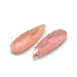 Cubic Zirconia Pendants, Faceted, Teardrop, Pale Violet Red, 25x8x5mm, Hole: 0.8mm