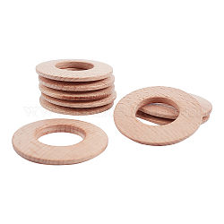 Anelli di collegamento in legno di faggio, anello di dentizione, giocattoli per bambini, Burlywood, 50x5mm, diametro interno: 25mm, 10 pc / set