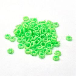 Polyester Weave Beads, Ring, Lime, 6x2mm, Hole: 3mm, about 200pcs/bag