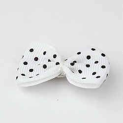 Flacheisen Haarkralle, mit aufgedruckten Punktband bowknot, weiß, 35~40 mm