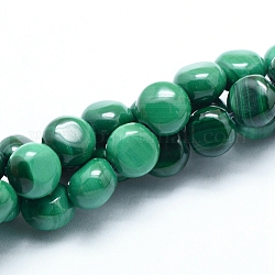 Chapelets de perles en malachite naturelle, plat rond, 6x4mm, Trou: 0.8mm, Environ 68 pcs/chapelet, 15.75 pouce (40 cm)
