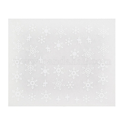 Christmas Nail Stickers, Self-adhesive Snowflake Gingerbread Man Snowman Stag Nail Art Decals Supplies, for Woman Girls DIY Manicure Design, White, 6.3x5.2cm