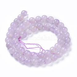Natural Amethyst Beads Strands, Round, 8mm, Hole: 1.2mm, about 47~50pcs/strand, 15.35 inch(39cm)
