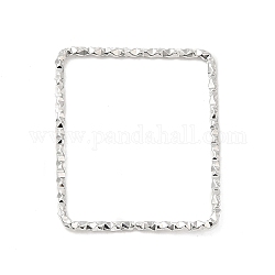 304 Stainless Steel Linking Rings, Textured, Rectangle, Stainless Steel Color, 22.5x18.5x1mm, Inner Diameter: 20x16.5mm