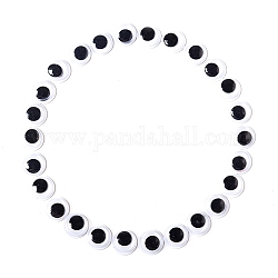 In bianco e nero in plastica Wiggle occhi finti cabochon, fai da te scrapbooking artigianato accessori giocattolo con paster sull'etichetta sul retro, nero, 12mm, 100pcs/scatola
