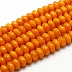 Buddhist Jewelry Beaded Findings Resin Imitation Beeswax Rondelle Bead Strands, Imitation Amber Style, Dark Orange, 8x5mm, Hole: 1.2mm, about 80pcs/strand, 15.74inch