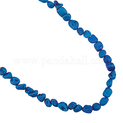 Brins de perle de cristal de géode druzy naturelle galvanisés arricraft, pépites, bleu plaqué, 5x8x6mm, Trou: 1mm, Environ 40~42 pcs/chapelet, 15.35 pouce (39 cm), 1strand / boîte
