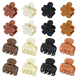 DICOSMETIC 16Pcs 8 Styles PC Plastic Claw Hair Clips, Hair Accessories for Girl Women, Mixed Color, 35.5~39x39x34.5~37mm, 2pcs/style