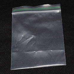 プラスチックジップロックバッグ  再封可能な包装袋  グリーントップシール厚い袋  セルフシールバッグ  長方形  透明  20x15cm  片側の厚さ：2.5ミル（0.065mm）  100個/袋