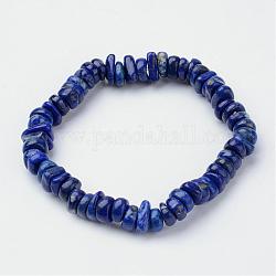 Natural Lapis Lazuli Beaded Stretch Bracelets, 2-1/8 inch(54mm)