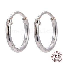 925 fornituras de pendientes de aro de plata esterlina, anillo, plata, 10x1.2mm, pin: 0.7 mm
