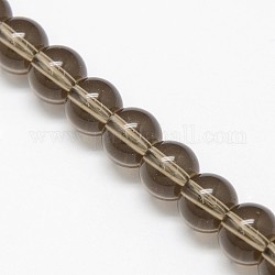 Crystal Glass Round Beads Strands, Camel, 8mm, Hole: 1mm, about 54pcs/strand, 15.7 inch