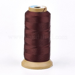 Polyesterfaden, für benutzerdefinierte gewebt Schmuck machen, Kokosnuss braun, 1 mm, ca. 230 m / Rolle