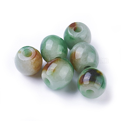 Perles naturelles en jade du Myanmar/jade birmane, teinte, baril, 14.5~16x16~16.5mm, Trou: 5mm