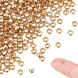 Unicraftale 300pcs 304 perles d'espacement en acier inoxydable, rondelle, véritable 24k plaqué or, 3x2mm, Trou: 1.8mm