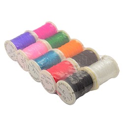 Elastic Crystal Thread, Jewelry Beading Cords, For Stretch Bracelet Making, Mixed Color, 0.6mm, about 10m/roll, 10rolls/batch
