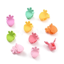 Kids Hair Accessories, Opaque Plastic Claw Hair Clips, Spray Painted, Carrot, Mixed Color, 19x14x21.5mm, 10pcs/box