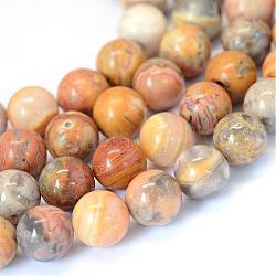 Ágata loca naturales hebras de perlas reronda, 8~8.5mm, agujero: 1 mm, aproximamente 47 pcs / cadena, 15.5 pulgada
