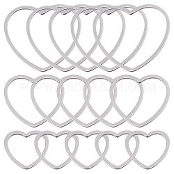 SUNNYCLUE 1 Box 60Pcs Heart Linking Rings Stainless Steel Open Bezel Charms Connectors Hollow Links Valentine's Day Heart Love Charms Metal Resin Frame Charm for Jewelry Making Charms Adult DIY Craft