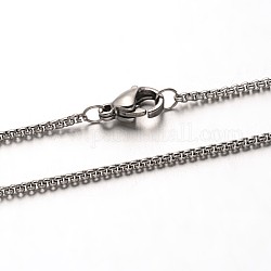 Cable de cadena de collares 304 acero inoxidable, con cierre de langosta, color acero inoxidable, 15.7 pulgada (40 cm) x1.5 mm