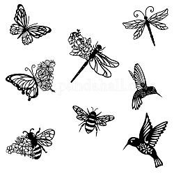 Superdant Schmetterlings-Wandaufkleber, schwarze Libelle, Kolibri-Wandaufkleber, Blumen-Wanddekor, Tier-Wandaufkleber für Schlafzimmer, Wohnzimmer, Büro, Heimdekoration