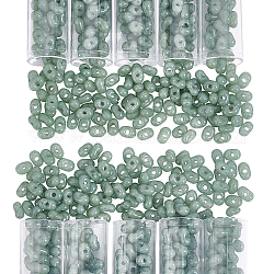 Nbeads ca. 760 Stück tschechische Glasperlen, 6x3 mm erdnussförmige Saatperlen der Güteklasse A, tschechische Perlen, japanische Glasperlen für die Herstellung von Armbändern, Halsketten, Ohrringen und Schmuck, dunkles Seegrün