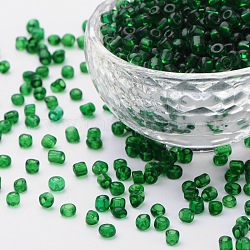 6/0 Glasperlen, transparenten Farben, grün, ca. 4 mm Durchmesser, Bohrung: 1 mm, ca. 4500 Stk. / Pfund