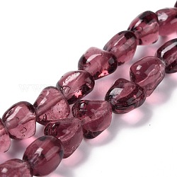 Chapelets de perles vernissées manuelles, pépites, vieille rose, 10x9.5x7.5mm, Trou: 1.2mm, Environ 40 pcs/chapelet, 15.16 pouce (38.5 cm)
