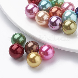 Perlas de imitación de plástico ecológicas, alto brillo, Grado A, no hay abalorios de agujero, redondo, color mezclado, 3mm