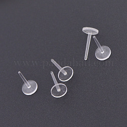 Risultati di orecchini a bottone tondi di plastica piatta, chiaro, 6mm, ago :1mm