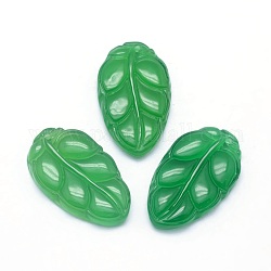 Natürlichen grünen Achat Anhänger, Blatt, 29x17x4 mm, Bohrung: 1 mm