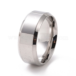 201 anello a fascia semplice in acciaio inossidabile da donna, colore acciaio inossidabile, diametro interno: 17mm
