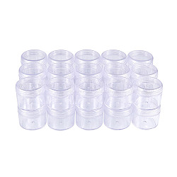 Plastic Bead Containers, Column, Clear, 37.5x32mm, Capacity: 20ml