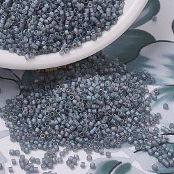 Miyuki Delica Perlen klein, Zylinderförmig, japanische Saatperlen, 15/0, (dbs0863) matt transparent grau ab, 1.1x1.3 mm, Bohrung: 0.7 mm, ca. 3500 Stk. / 10 g