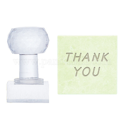 Wholesale PH PandaHall Word Soap Stamp Thank You Acrylic Stamp with Handle  Soap Embossing Stamp Soap Chapter Imprint Stamp for Handmade Soap Cookie  Clay Pottery Stamp Biscuits Gummier Making 