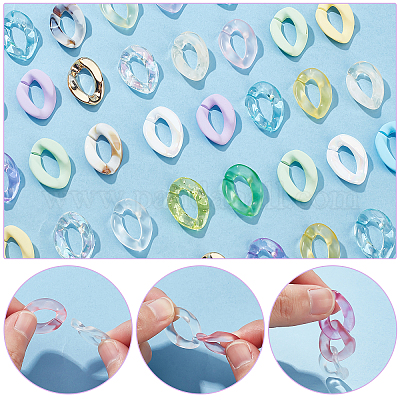 PandaHall 222pcs DIY Earring Making Kit, Link Dangle Earrings Link Bracelet  Making Set Colorful Acrylic Linking Rings Open Link Connectors for Women