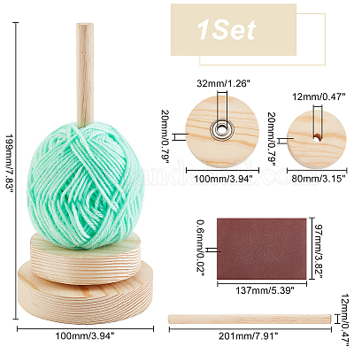 Rotatable Wooden Yarn Spinner 