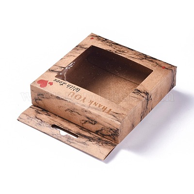 100pcs Kraft Paper Box With Clear Window Cardboard Boxes Soap
