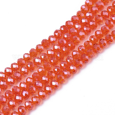 Chapelets de perles en verre électroplaqué&nbsp;EGLA-A034-T8mm-A21-1
